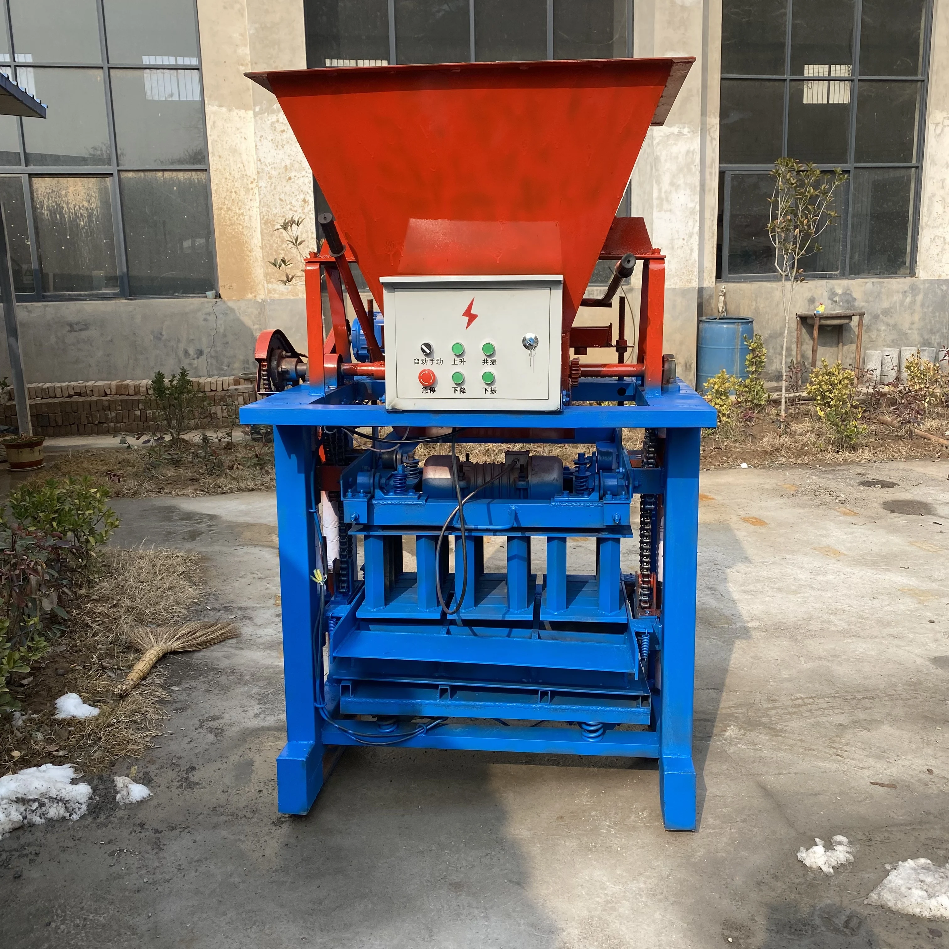 Semi-automatic Small Mobile Manual Hollow Cement Brick Making Machine Concrete Block Making Machine Manufacturer