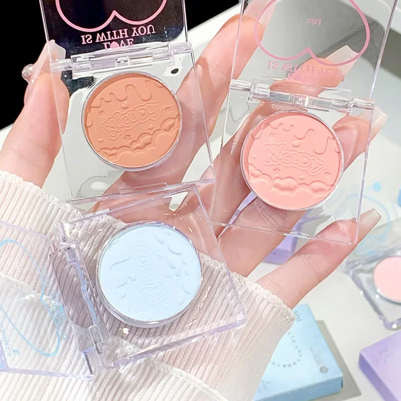 Hartvorm Kawaii Blush Make-Up Schattige Make-Up Face Blusher Heldere Glans Gezicht Blos Voor Wang Gemakkelijk Te Mengen Make-Up