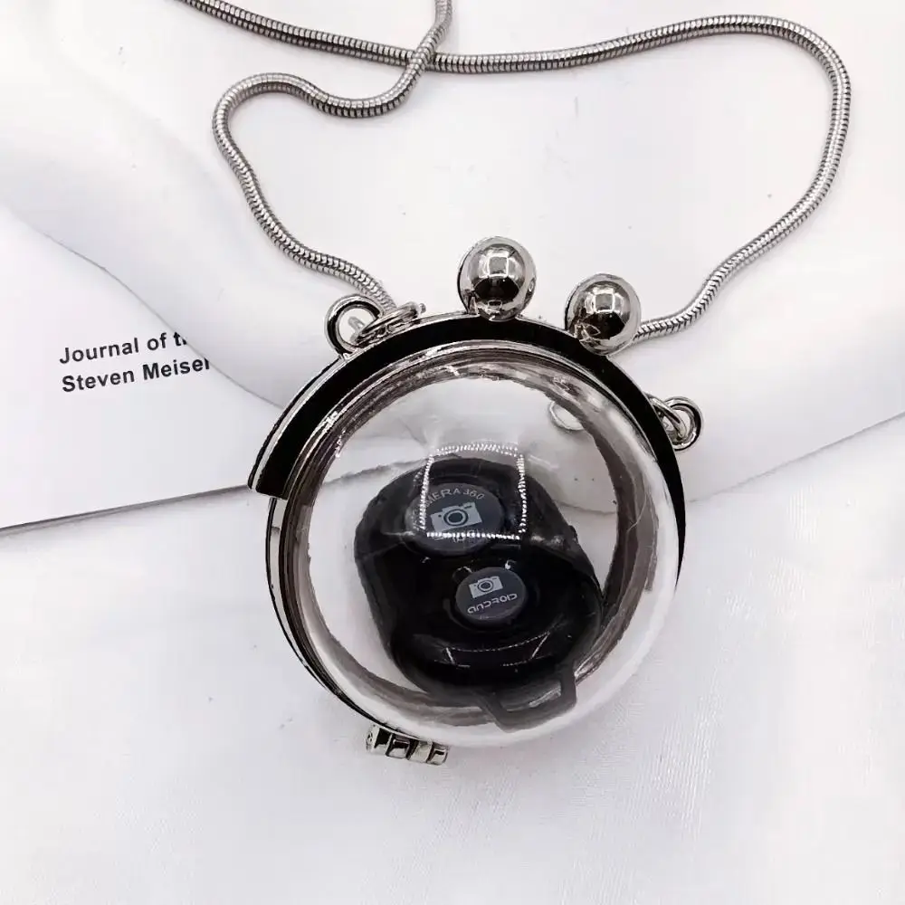 

Jewelry Display Transparent Crystal Ball Bag Semi-circular Storage Case Jewelry Box Keychain Minimalist Mini Travel Bag Pendant