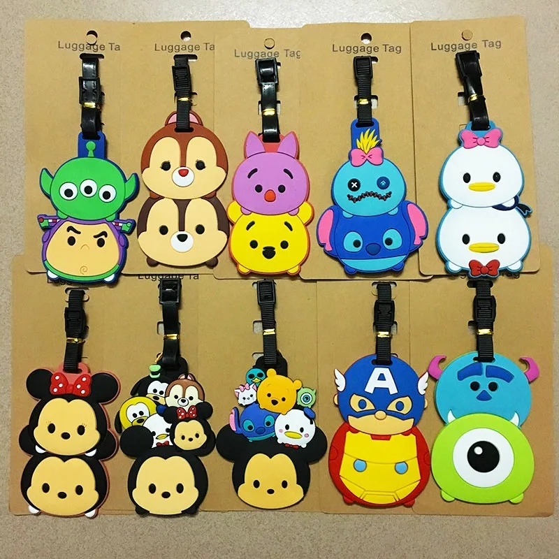 Cartoon Classic Disney Travel Accessories Luggage Tag Silica Gel Suitcase ID Addres Holder Baggage Boarding Tag Portable Label