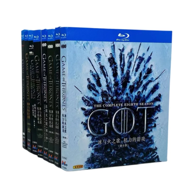 

Blu-ray Ultra HD: Сериал «Игра престолов: Песнь льда и пламени», сезоны 1-8, 16 дисков на BD-носителях