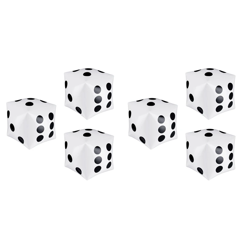 6 Pack Jumbo Inflatable Dice 12 Inch Giant Inflatable Jumbo Dice Large Inflatable Dice For Game Pool Toys