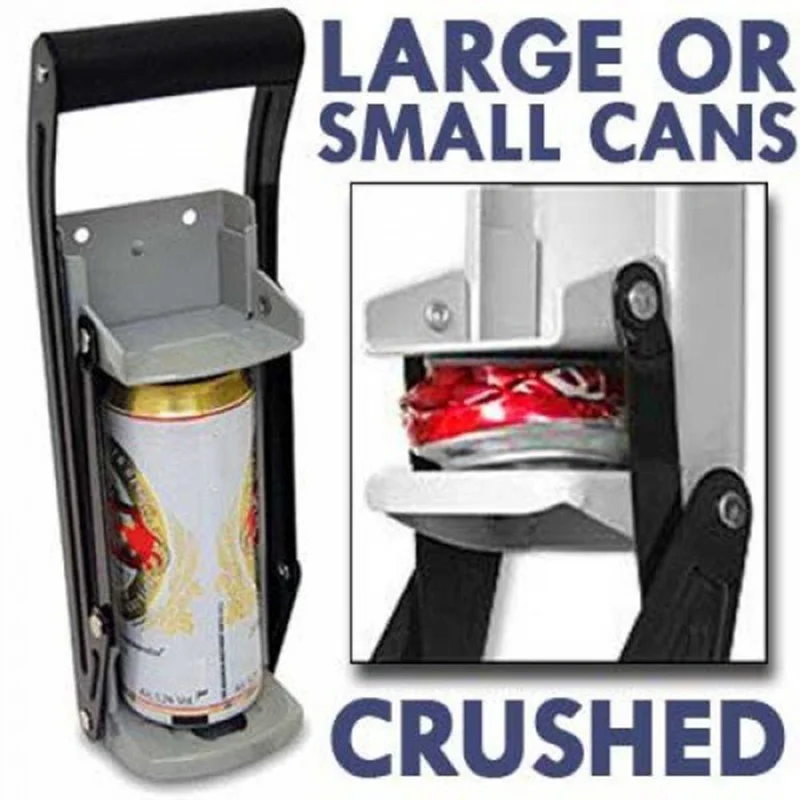 

Metal Can Crusher Wall-Mounted Smasher for Aluminum Seltzer Soda Beer Cans and Bottles for Recycling Gadgets for Home