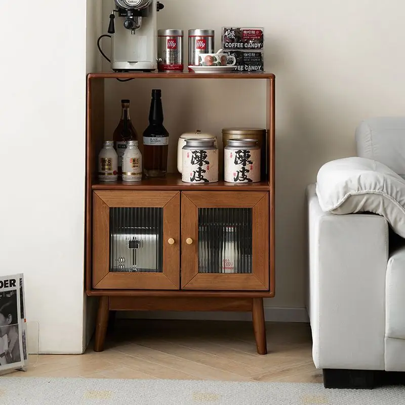 HYS Japanese-style tea cabinet Solid wood dining side cabinet Locker Medieval living room Small side cabinet Kitchen