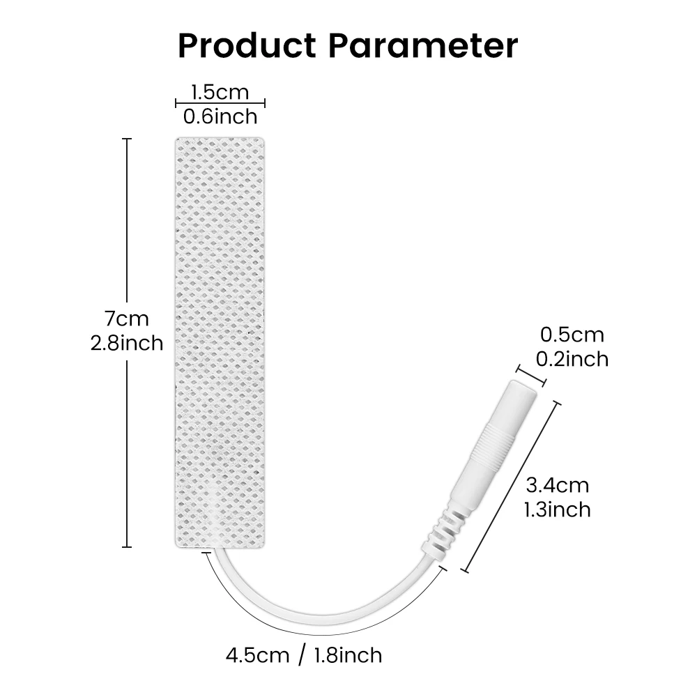 Ten Tens Electrode Pads 7x1.5CM for Tens Unit Muscle Stimulator Eletric Physical Therapy Fabric Self Adhesive Replacement Patch