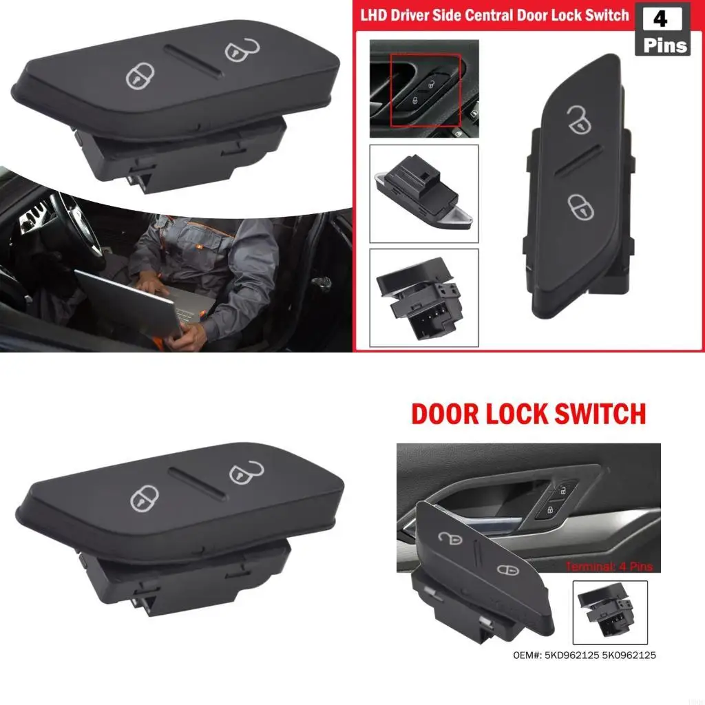 Precisions Central Locking Switches ABS Control Switches Lock 5K0962125 Perfect For Golf 6 2009-2014 Interior New