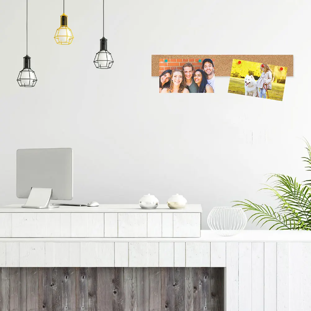

3pcs Cork Bulletin Board Strips 30cmx5cmx6mm Wall Stickers Office Home School Frameless Memo Board Decor Natural Cork