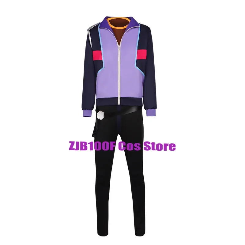 Anime Rick Cosplay Costume Scientist Cos Uniform Coat Shirt Pants Shoulder Strap Suit Halloween Party Role Perform Outfit