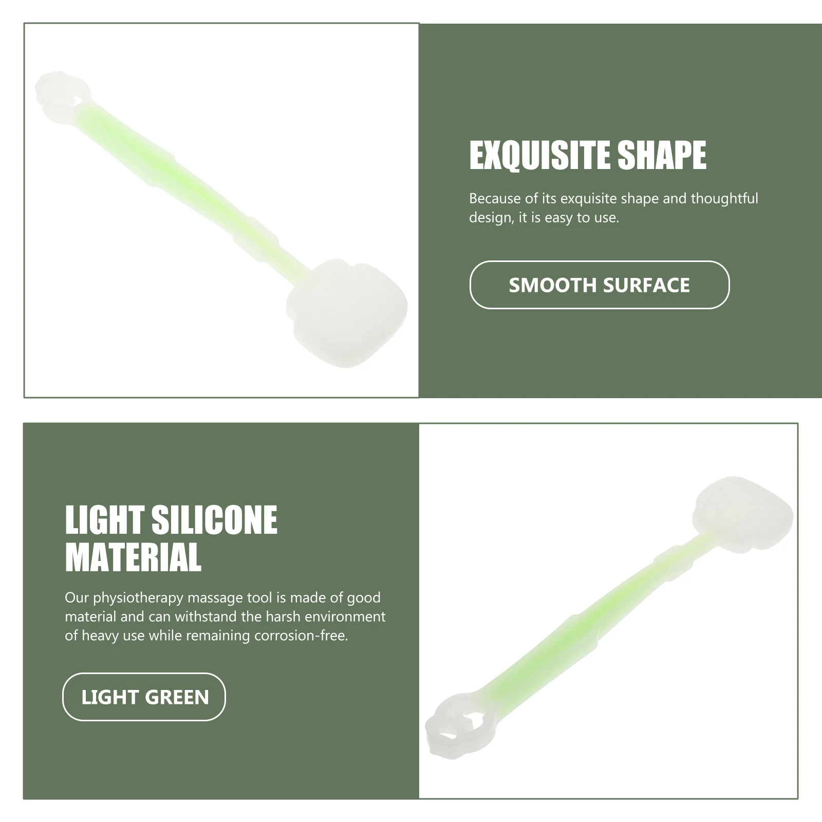 

1pc Massage Knocking Hammer Body Massager Portable Handheld Stick Back Shoulder Muscle Therapy Guasha Scraper Light Green