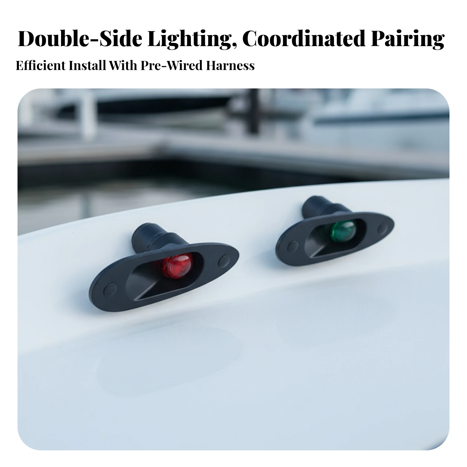 Recessed Navigation Lights Slim Boat Light with Recessed Lens Sidelights Embedded Sidelight for Boaters, Boats, Yachts