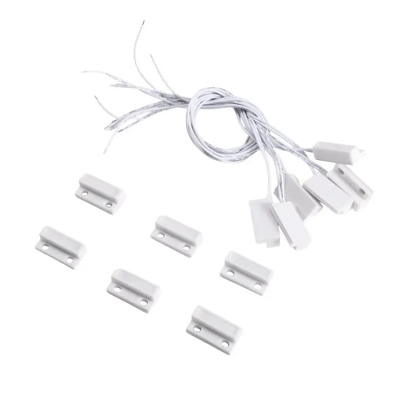 6Pcs MC-38 Wired Door Window Sensor Magnetic Switch For Wired WIFI GSM Home Alarm System Normally Closed Nc