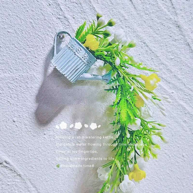 Miniature Watering Pot Alloy Watering Can Decoration Realistic Landscape Decor Toy House Desktop Ornament for Home Decoration