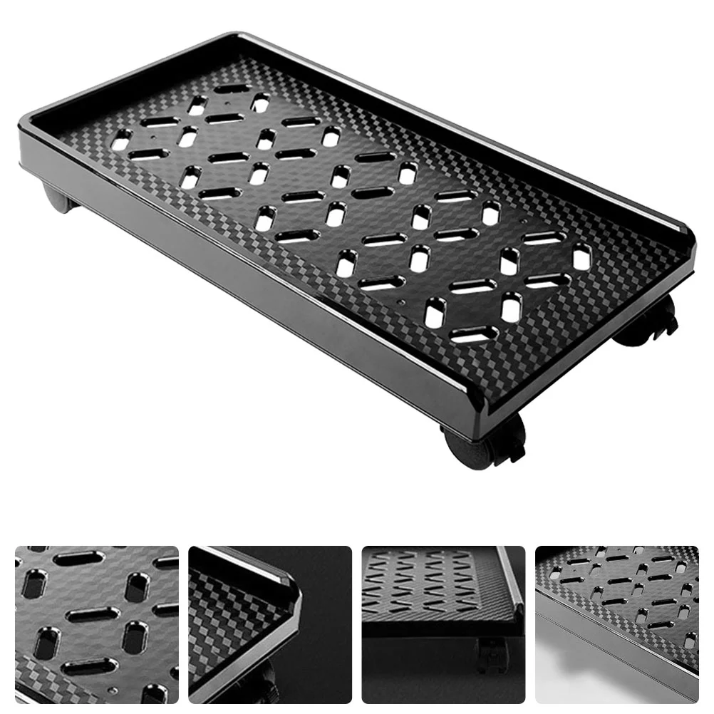 Dollies for Tabletop Computer Tower Base Plastic CPU Stand Household Holder Black Abs