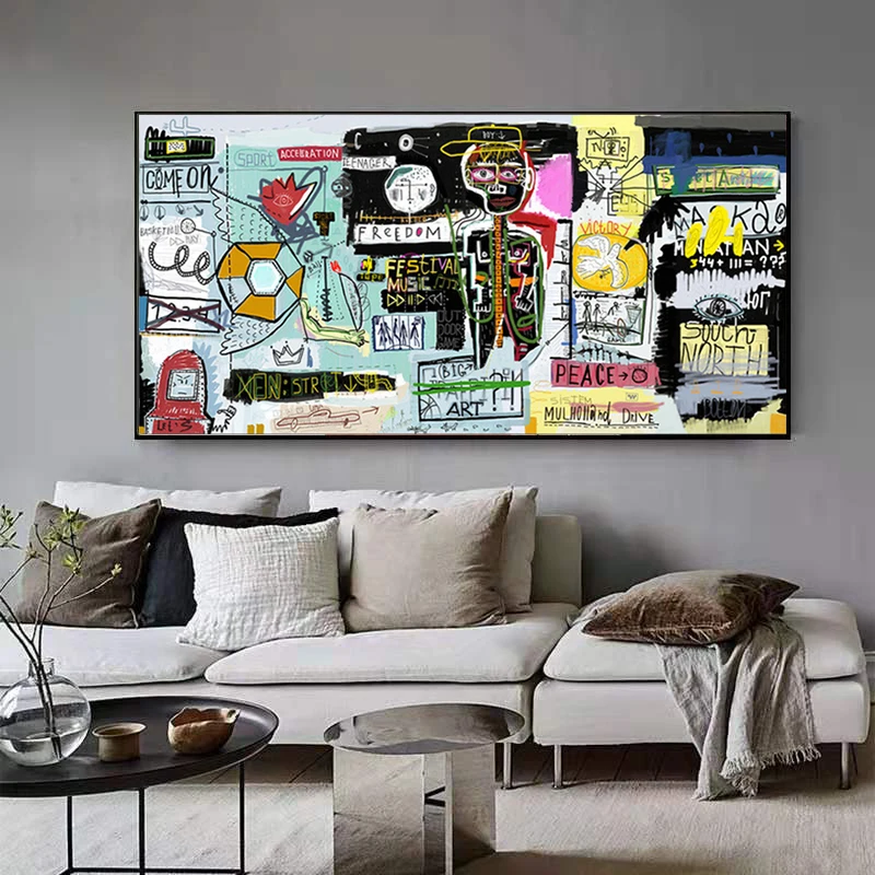 

Graffiti Art Canvas Poster Print Jean Michel Abstract Canvas Painting Wall Art Pictures for Living Room Home Decoration Cuadros