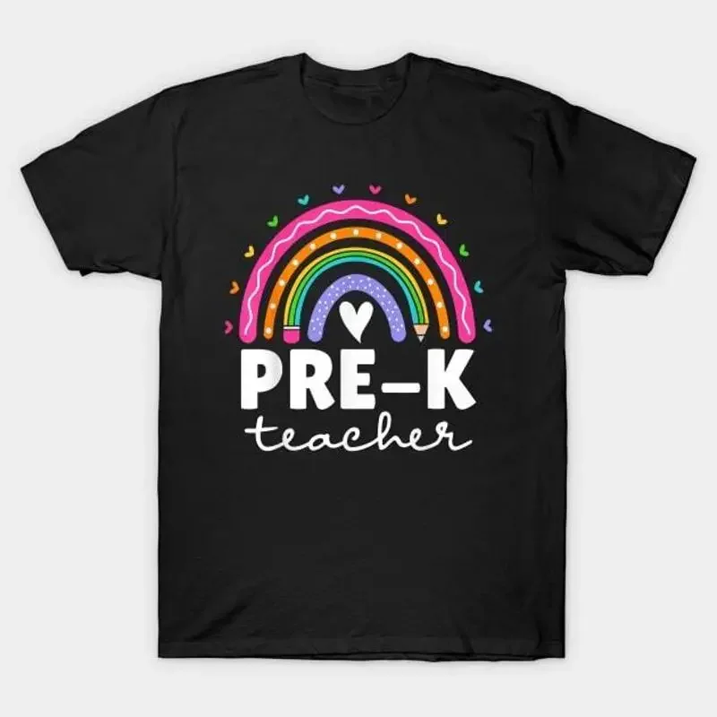 Pre K Teacher Cute Kindergarten For Teachers Rainbow T Shirt S 5XL Fast Ship