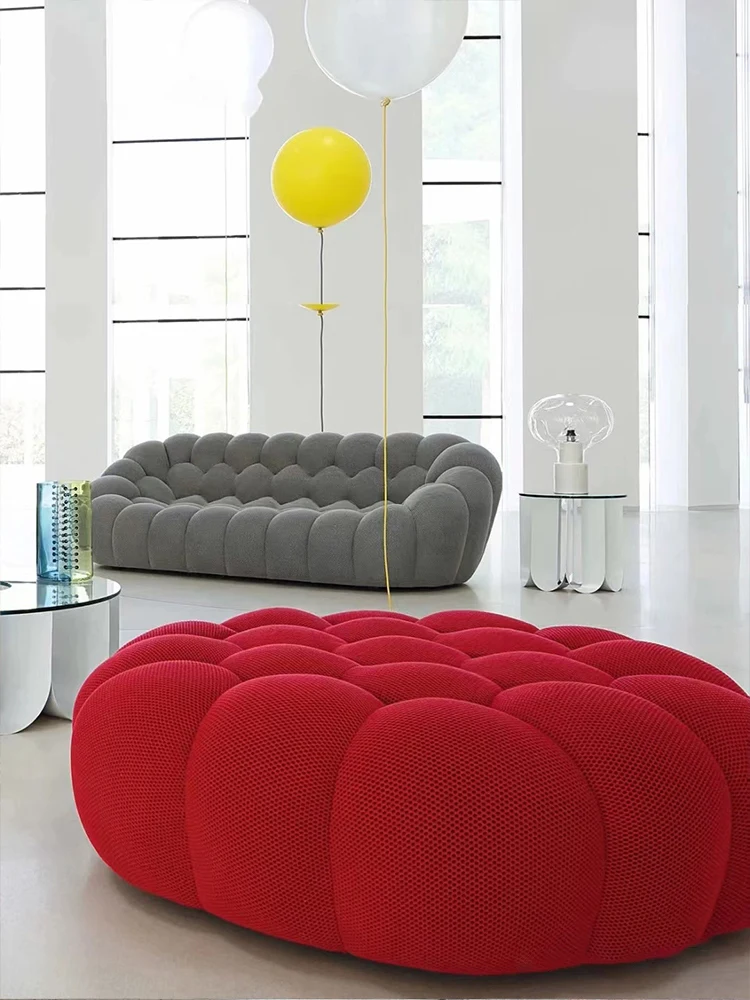 Włoska bańka piłkarska nowoczesna sofa salon minimalistyczny zakrzywiony sofa materiałowa