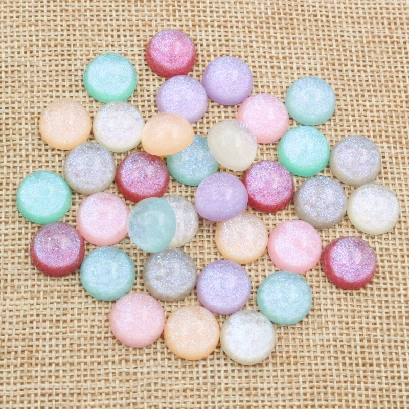 Nieuwe Mode 40 Stks 12mm Mix Kleuren Stijlvolle Kleur Half Ball Platte Hars Cabochons Camee DIY Sieraden Maken Accessoires