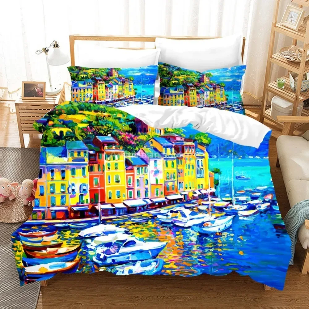 

Oil Painting Van Gogh Star Sky Bedding Set Queen King Size Bedroom Decor Quilt Cover Pillowcase Bed Linen Home Textile