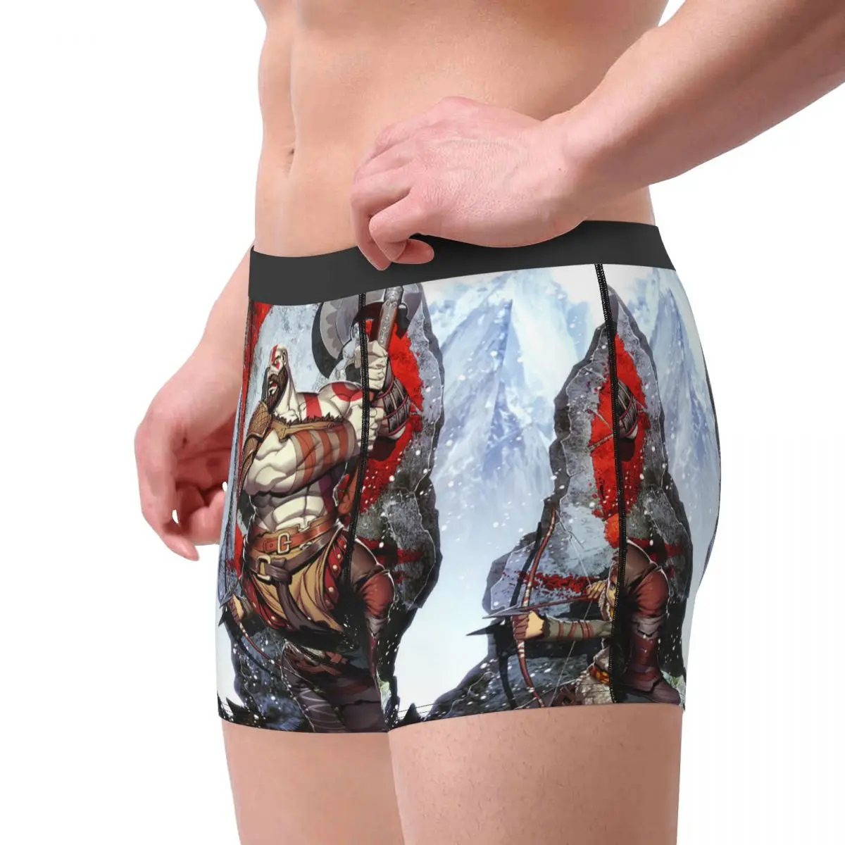 God Of War Kratos Warrior Men's Underwear Adventure Game Boxer Briefs Shorts Panties Humor Soft Underpants for Male