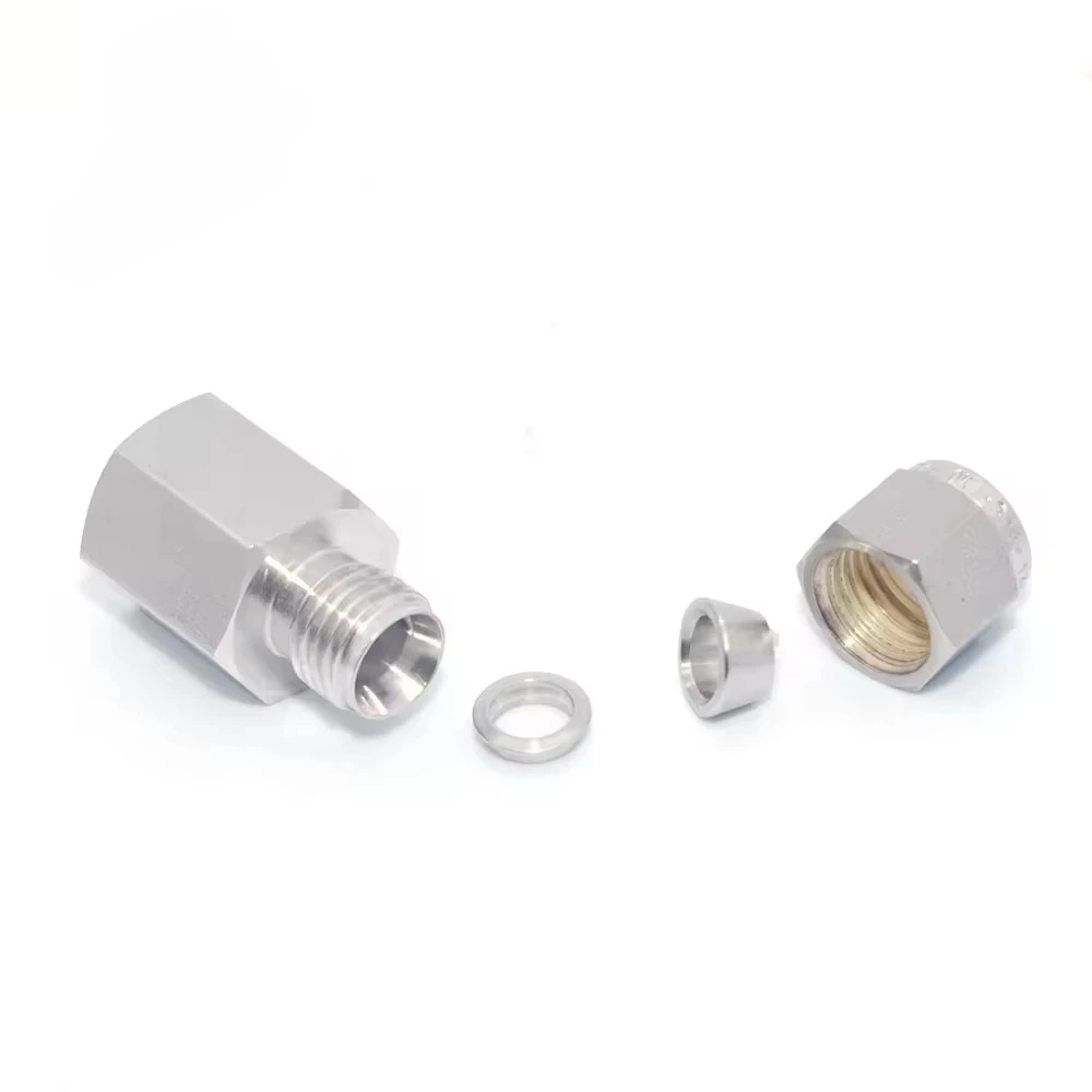 3/8in Tube to 1/8in G Female Connector SS316 Ferrules Compression Tube Fittings for Plumbing And Piping Systems