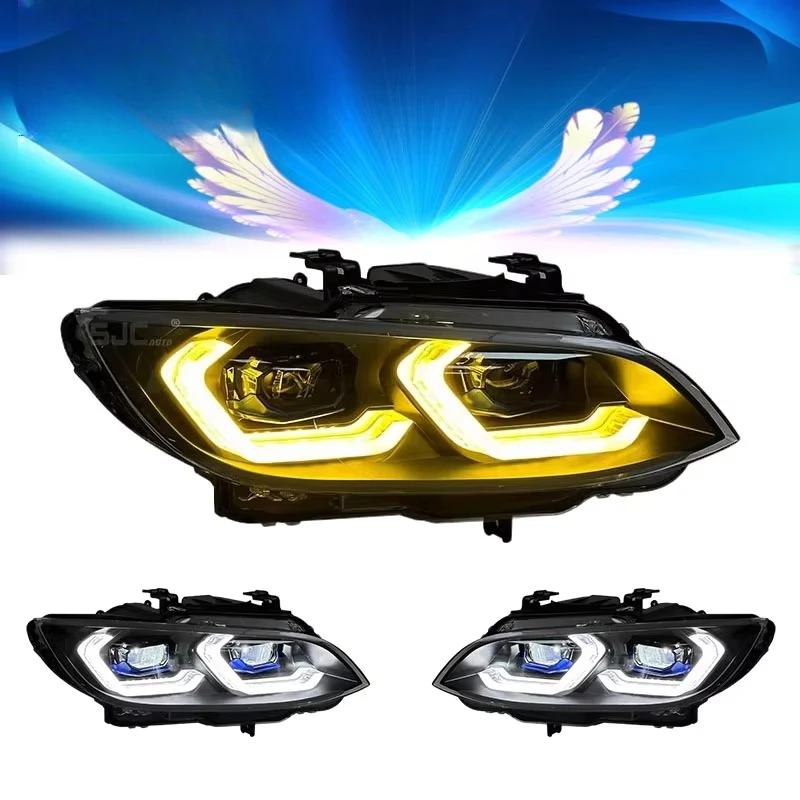 

SJC Car Headlights for 3Series E92 06-09 Headlights Assembly M3 New Upgraded Modified Dual Color Front Light