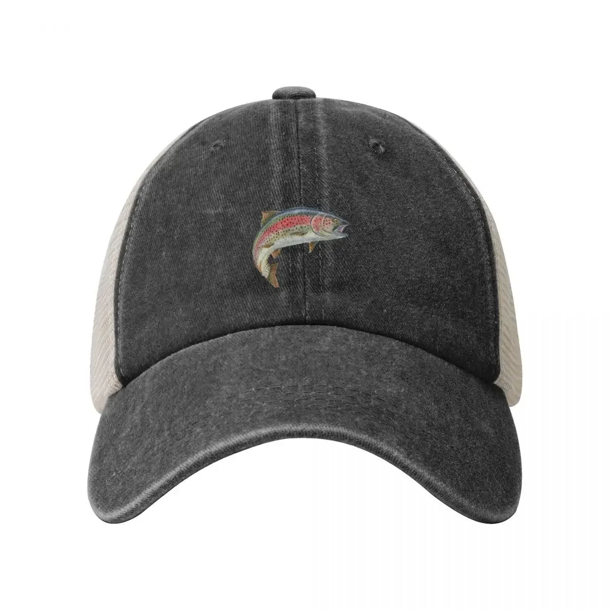 Rainbow Trout Cowboy Mesh Baseball Cap Christmas Hat Beach Outing Women's Beach Men's