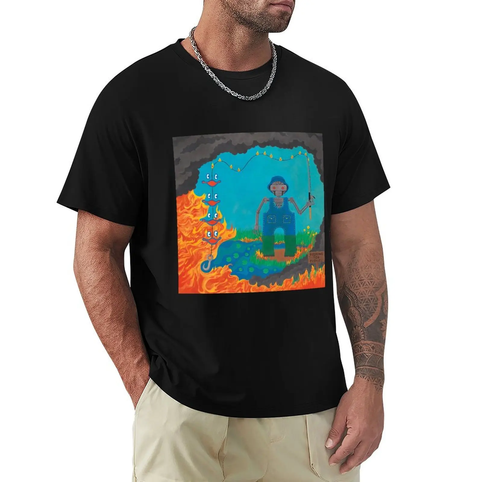 Fishing For Fishies - King Gizzard and the Lizard Wizard T-Shirt Comfortable Work Wear Tee