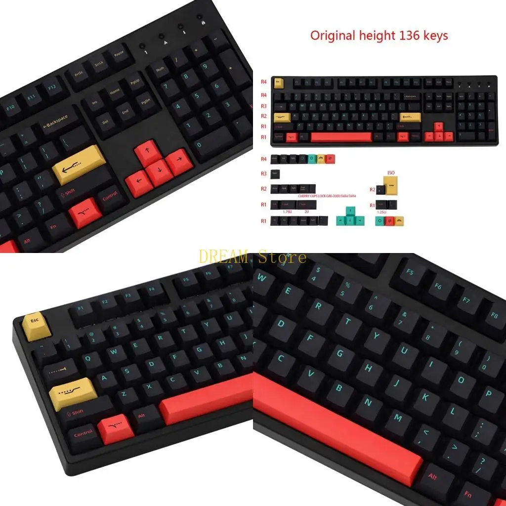 

136 Keys Cherry Profile DYE-Sub Metropolis Theme PBT Keycap Dye Sublimation With 1.75U 2U Shift 6.25U Spacebar best sale