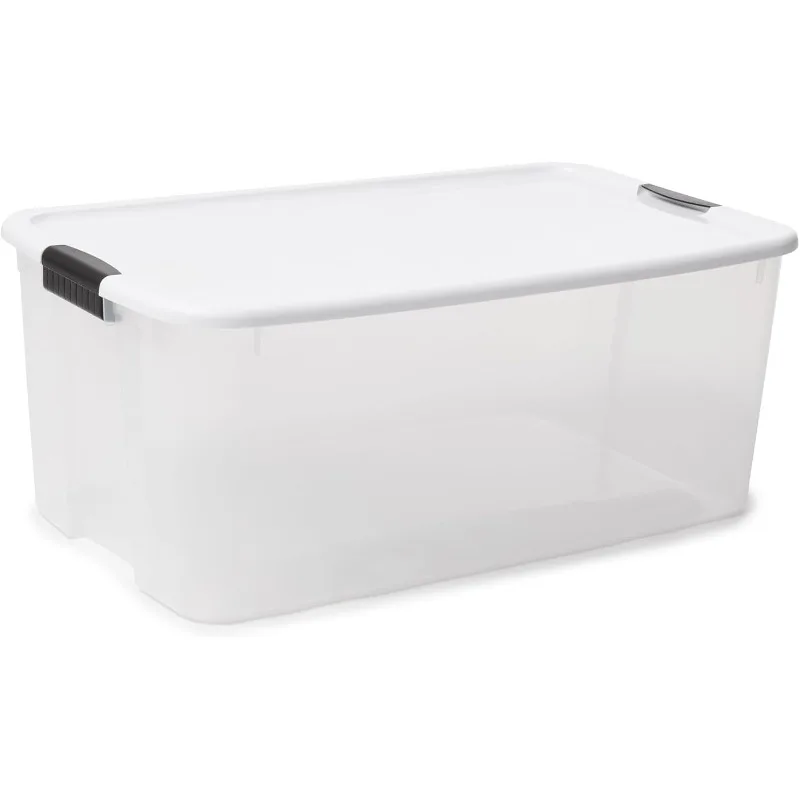 Sterilite 116 Qt Ultra Latch Box, Stackable Storage Bin with Lid, Plastic Container with Heavy Duty Latches to Organize