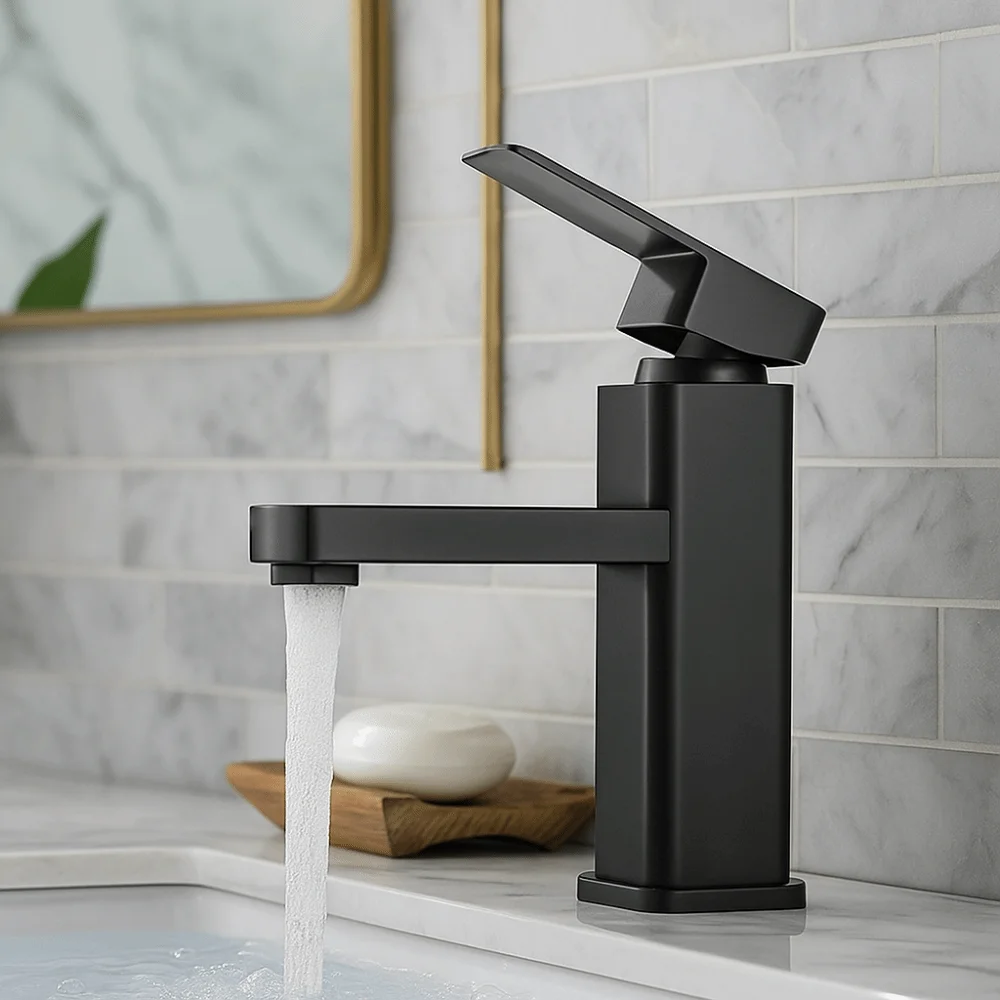 

High Quality Countertop Mount Bathroom Faucet Anti-Leakage Rust-proof Sink Faucet Sink Tap Square Lavatory Faucet Bathroom