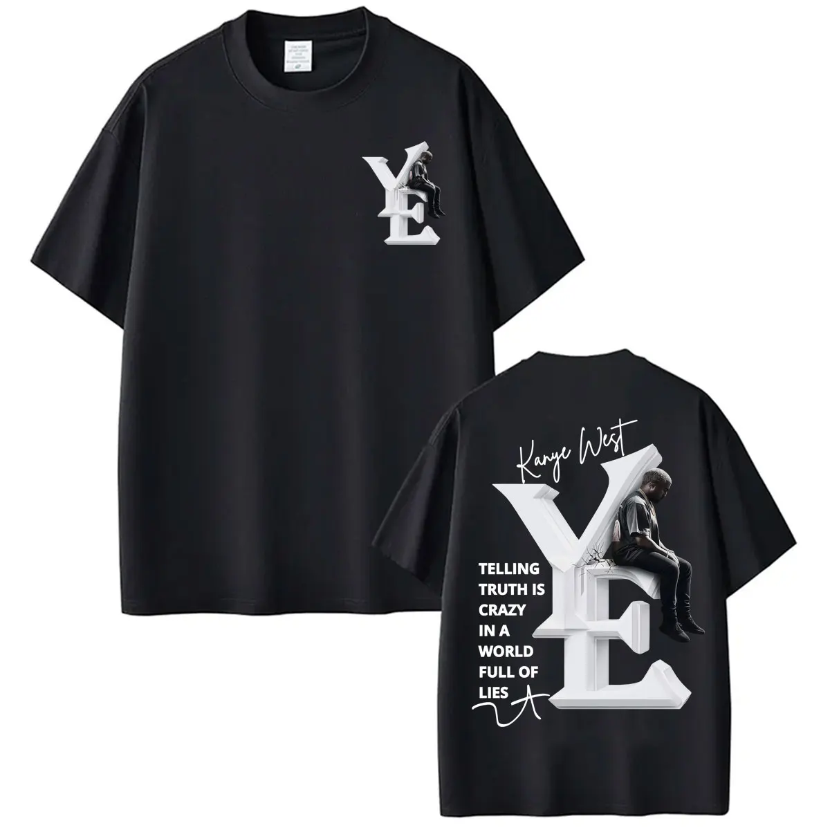T-shirts de la tournée 2026 Kanye West « Telling Truth Is Crazy in A World Full of Lies » pour hommes et femmes, hauts d'été amples et surdimensionnés