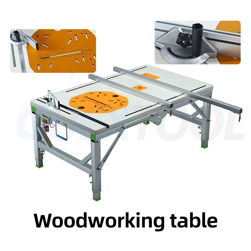 

DIY Folding Lifting Work Saw Multifunctional Woodworking Workbench Electric Woodworking Table Saw Upside Down Sliding Table Saw