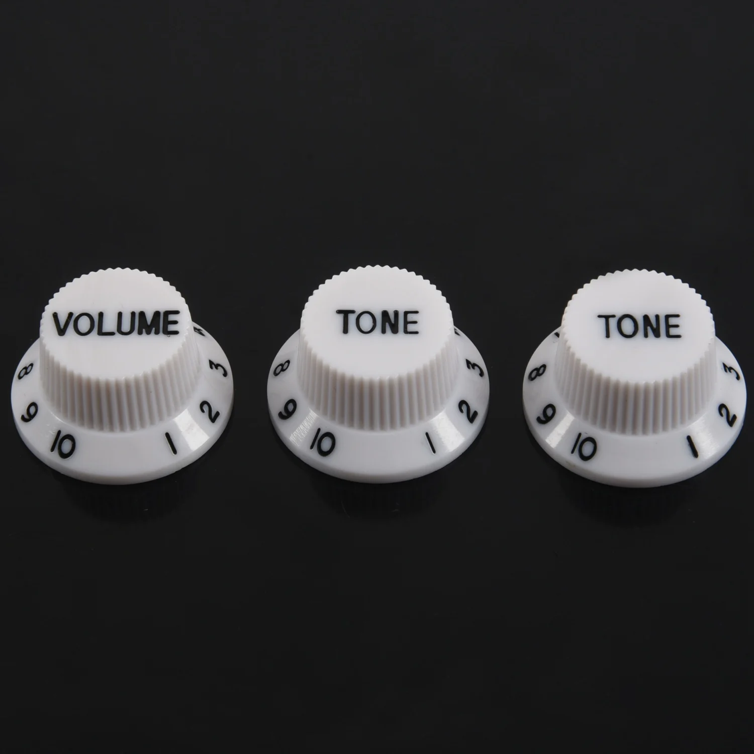 Botões de controle de guitarra branco preto 1 volume e 2 tons para guitarra estilo Strat