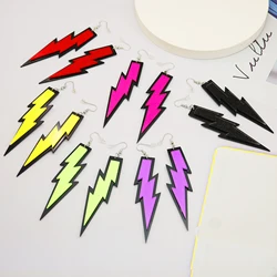 80s 90s Neon Earrings for Women Retro Pendant Acrylic Drop Dangle Ear Jewelry Outfit Glow Party Accessories Valentine's Day gift