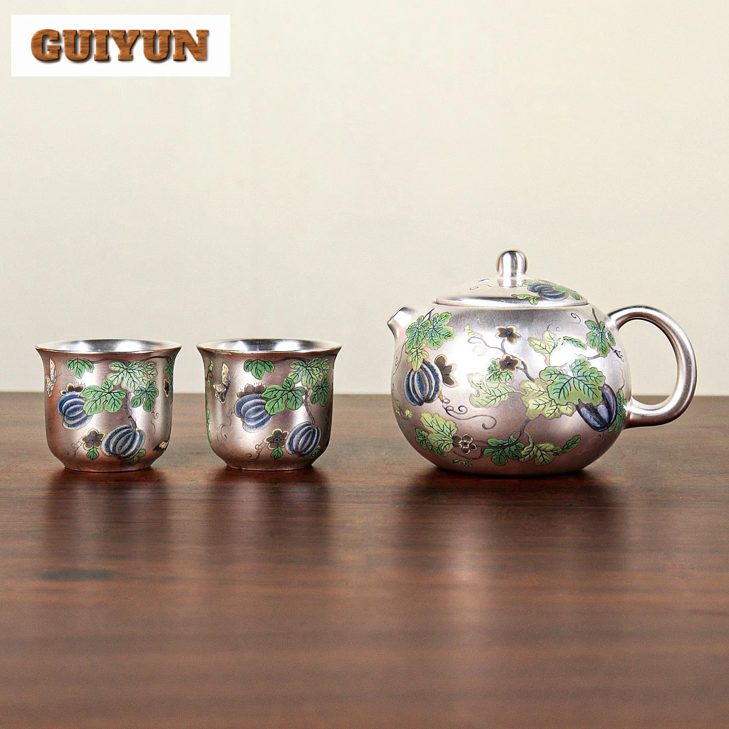 

Чайный сервиз с серебряной росписью 99, полный набор, креативный набор для чайной церемонии, домашний чайник для замачивания чая и набор чашек для ча украшения