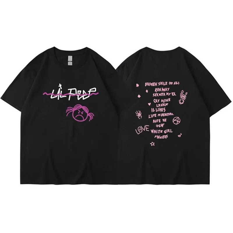 Rapper Lil Peep T Shirt Men Women Fashion T-shirt Tshirt Kids Hip Hop Tops Tee Music Tshirt Boy Tees Mens Clothing Summer