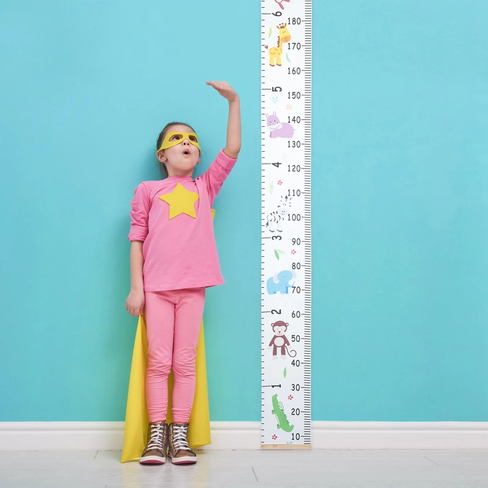 

Canvas Growth Chart 20x200cm Kids Height Ruler Wall Decor Portable Baby Room Tracker Development Height Measurement