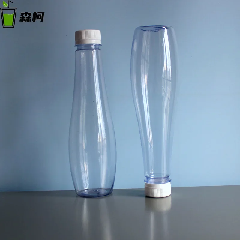 Premium Customized 330ml Food-Grade Transparent Mineral Water Bottle Soft Drink Bottle Cylindrical Milk Tea Beverage PET Plastic