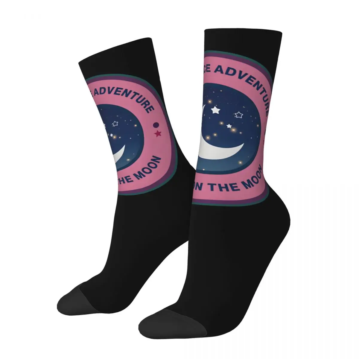 Crazy compression Perfect Sock for Men Vintage Space Force Netflix Seamless Pattern Crew Sock Novelty