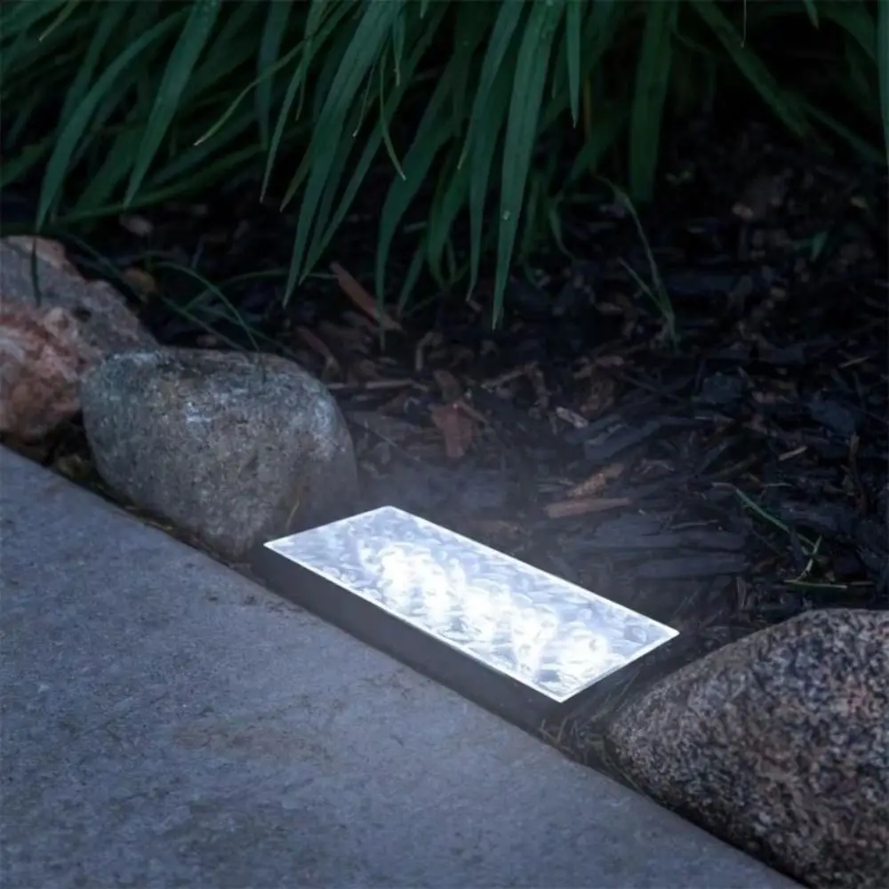 Solar Powered Solar Brick Light Waterproof LED Paver Landscape Lights Rectangular Ground Mounted Garden Path Lights