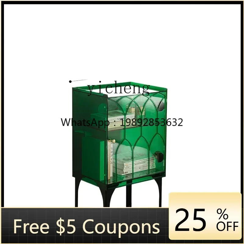 

ZZTQH light luxury dining side cabinet transparent acrylic storage cabinet dining room bedroom storage cabinet
