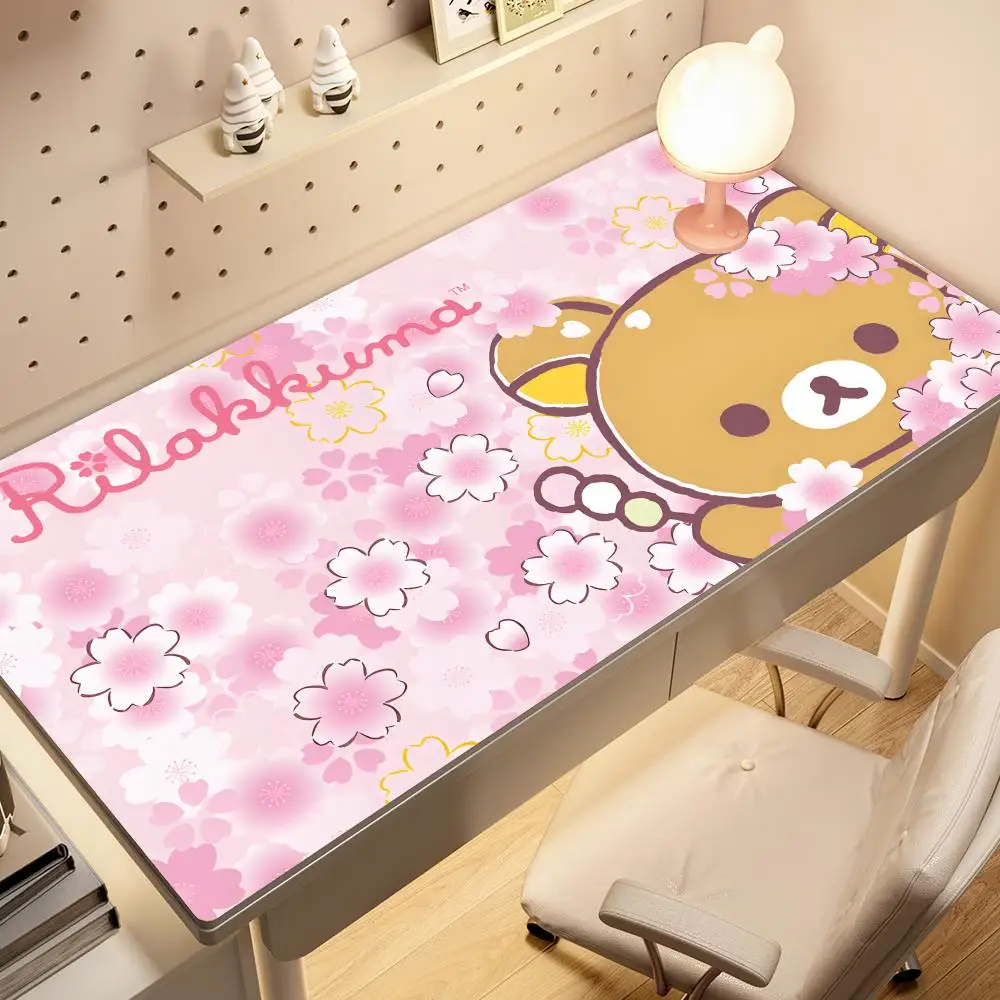 Kawaii Game Rubber Mat Cute Mousepad Non-slip Table Mat Anime Pink Rilakkuma Office Computer Accessories Speed Desktop Mouse Pad