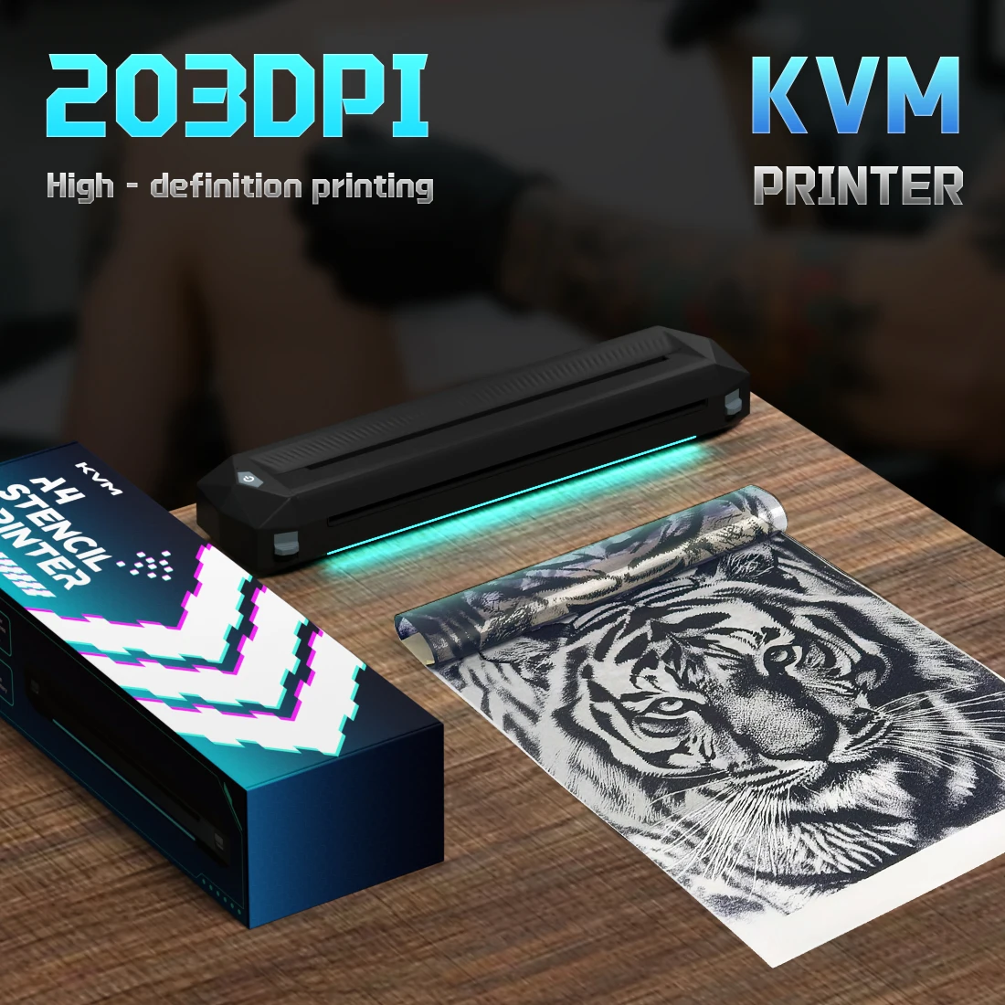 KVM Wireless Tattoo Thermal Transfer Stencil Printer 2500mAh Battery Capacity Connectable To Computers Mobile Phones and Tablets