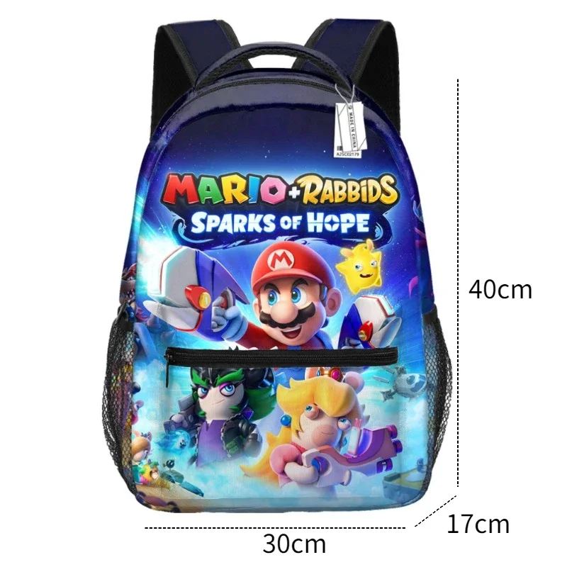 Super Marios Bros Backpack Girls Boys Schoolbag Large Capacity Double Sided Printing School Rucksack Cartoon Laptop Bags Mochila
