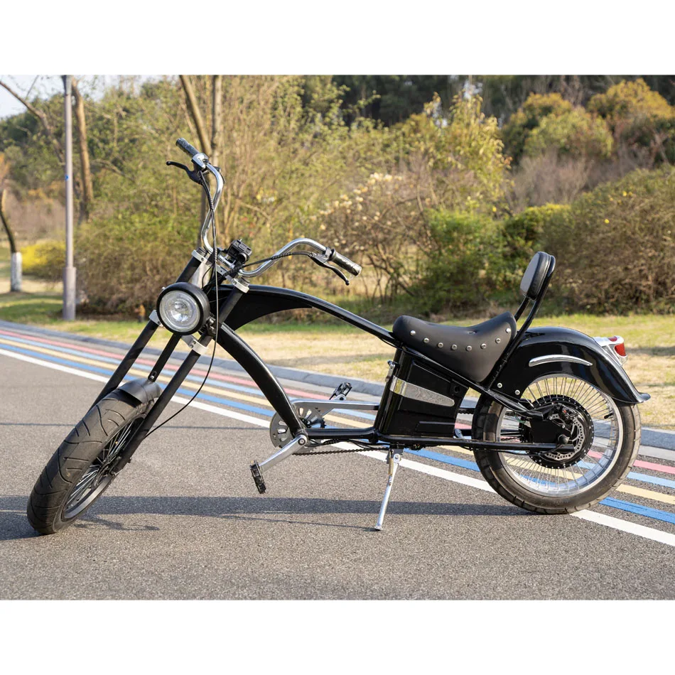 The popular retro 750W brushless motor electric bicycle features a soft and comfortable seat, carbon steel frame