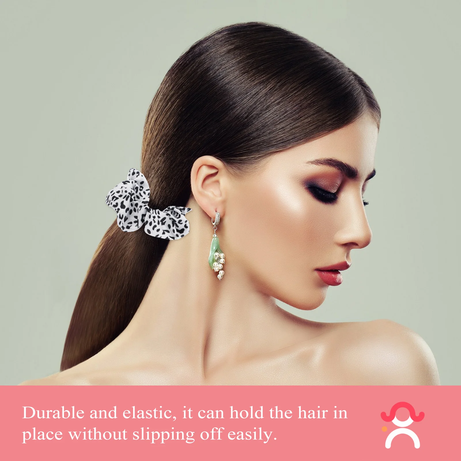 

10Pcs Cow Pattern Hair Ropes Fashion Elastic Hair Bands Girls Ponytail Holders for Daily Decor Party Gifts Ponytail Holder