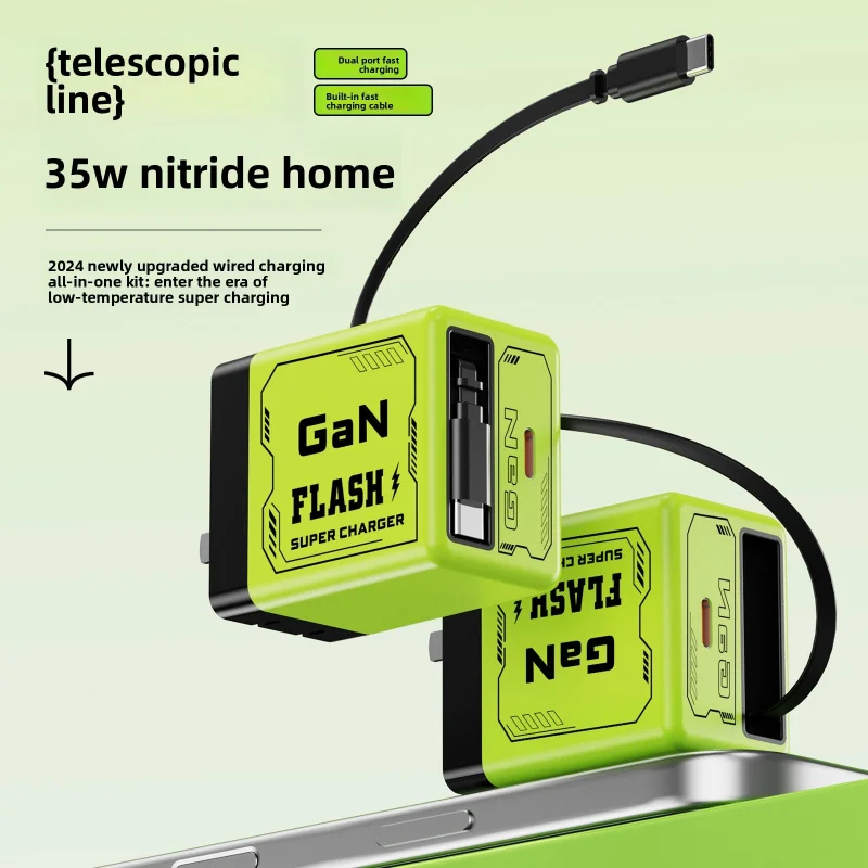 

35W Dual Port Type C GaN Charger Fast Charging Adapter for iPhone 15 14 13 12 11 Pro Max Huawei Mate 50 P60 Tablets
