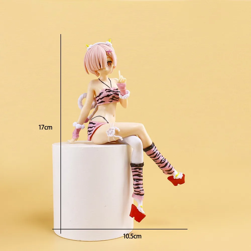 Neue Anime-Figur: Mädchen im Pyjama mit Leoparden-Bikini in Sitzposition, PVC-Action-Sammlermodell
