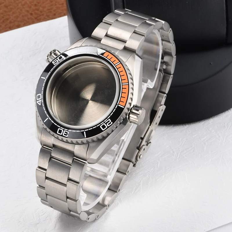 

Titanium 3 O'clock Watch Case C3 super Luminous Sapphire glass Dive watch case Fit SEIKO WatchFor NH35/36 Movement Watch mod