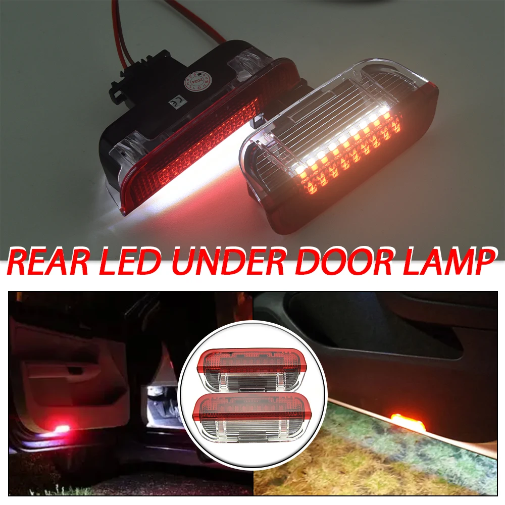 2Pcs Car LED Decorative Door Light  For VW Golf 6 2008-2011 Rear LED Under Door Lamp Welcome Projector Lamp
